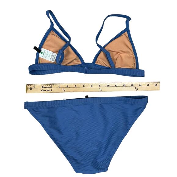 NWT J. Crew Periwinkle Blue Re-imagined Triangle Bikini Top Bottom Set Small - Picture 15 of 15
